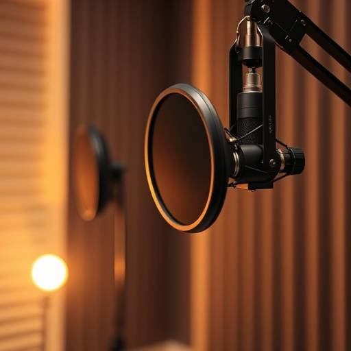 Microphone in a recording booth